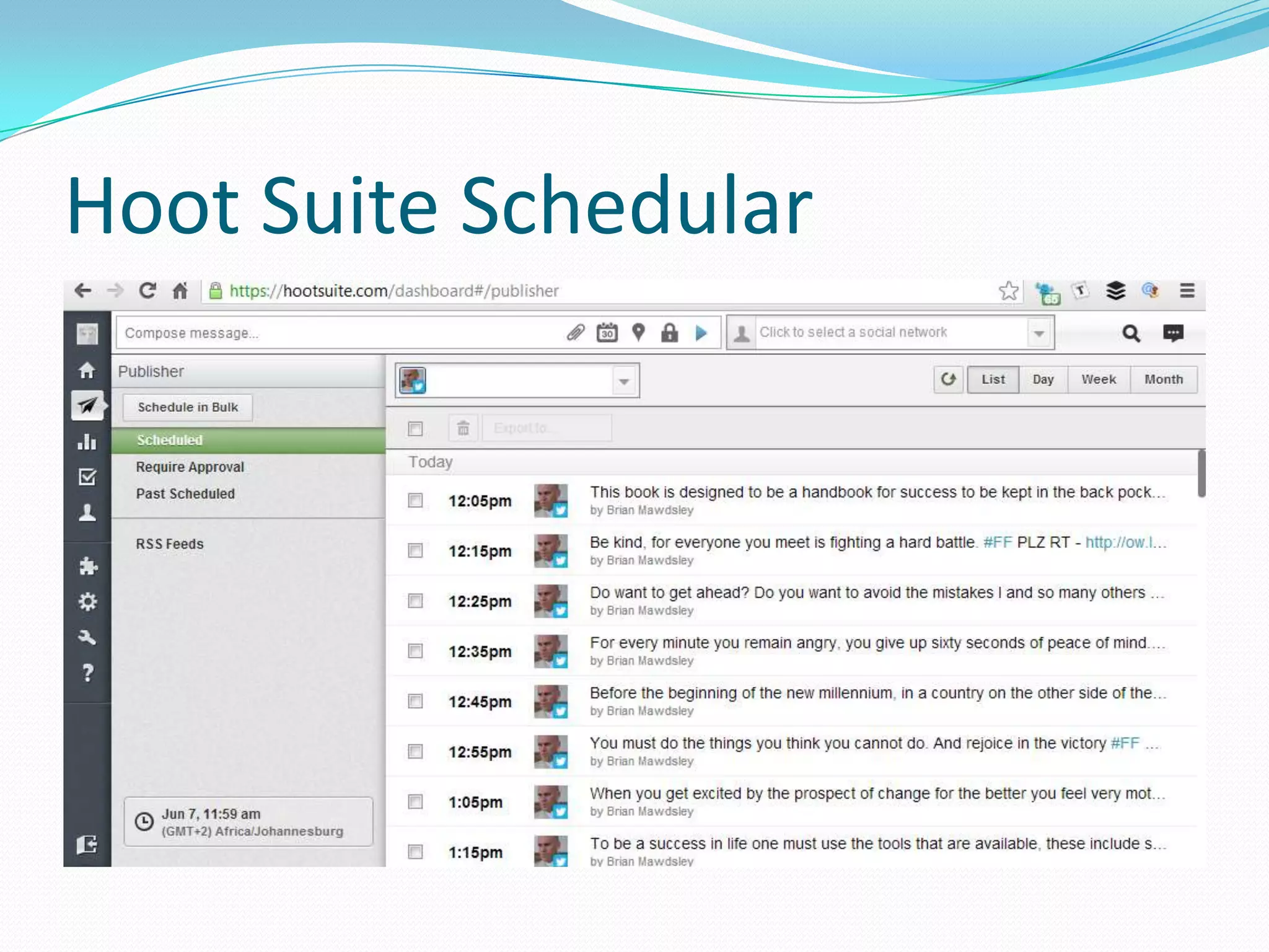 Hoot Suite Schedular
 