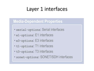 Layer 1 interfaces
 