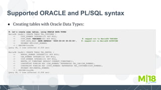 M|18 Migrating from Oracle and Handling PL/SQL Stored Procedures | PPT
