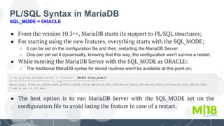 M|18 Migrating from Oracle and Handling PL/SQL Stored Procedures | PDF