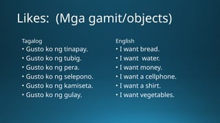 Object In Tagalog Session 2 Tutorial for Tagalog beginners | PPTX