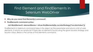 Locators and webdriver commands Selenium Session2.pptx