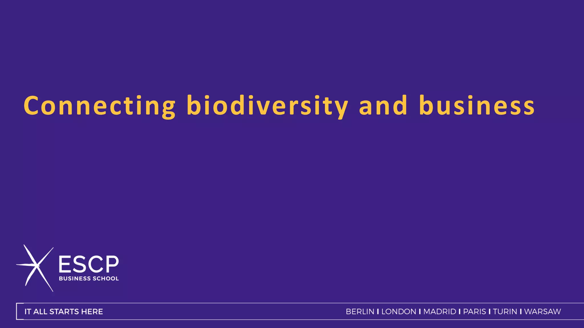 Connecting biodiversity and business
 