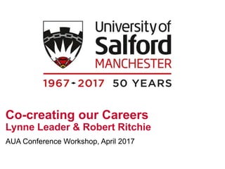 Co-creating our Careers
Lynne Leader & Robert Ritchie
AUA Conference Workshop, April 2017
 