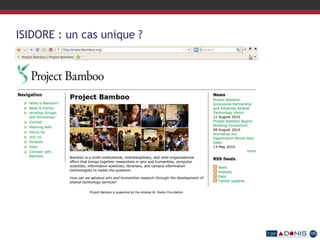 ISIDORE : un cas unique ?
 