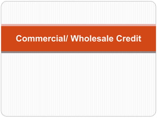 Commercial/ Wholesale Credit 
 