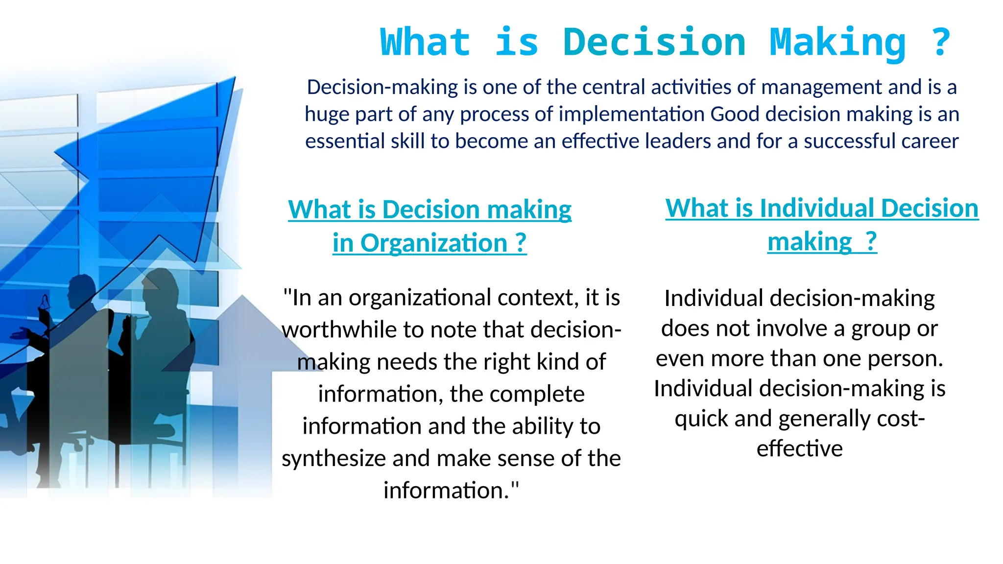 Individual Decision Making And Group Decision Making