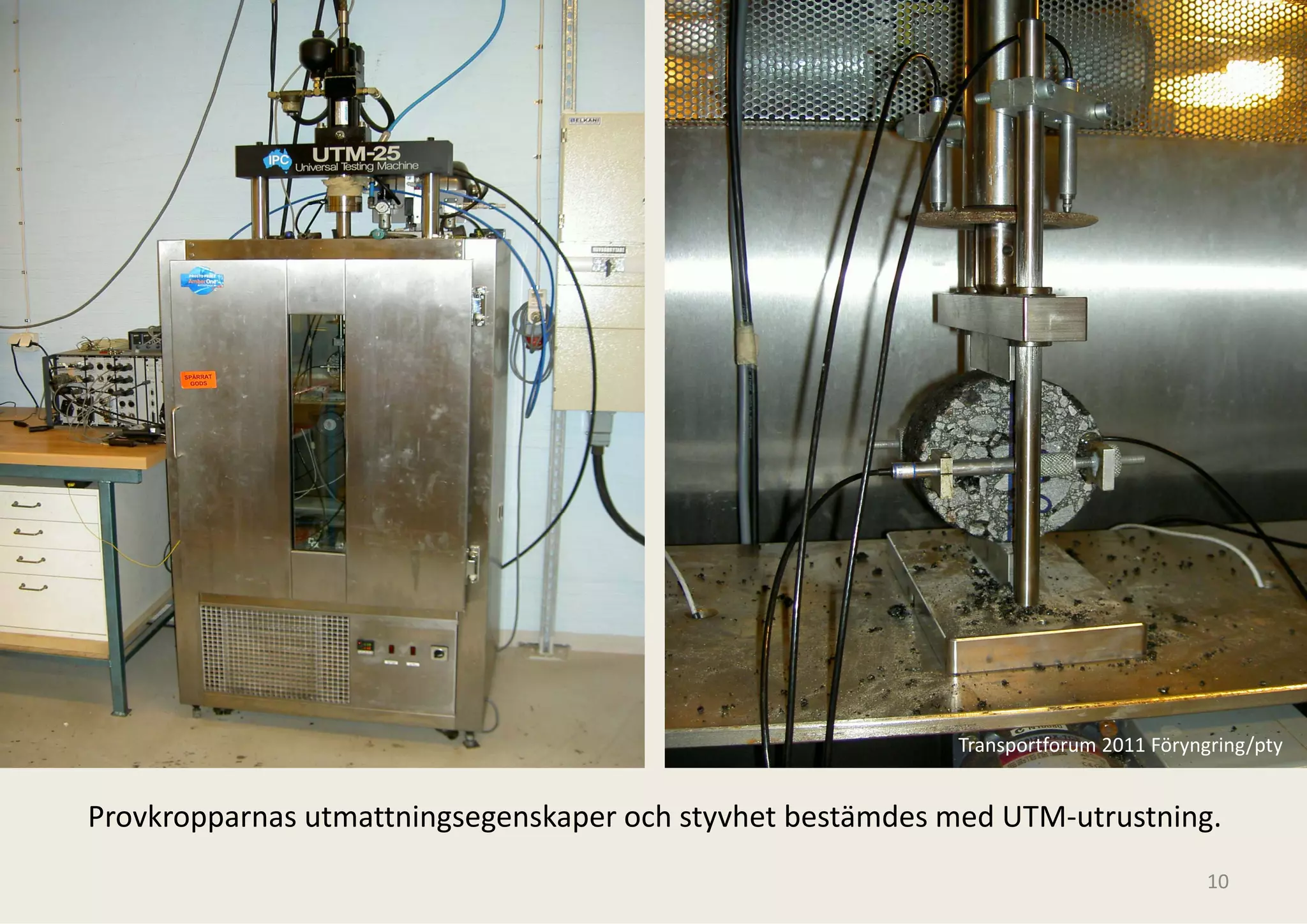 Transportforum 2011 Föryngring/pty


Provkropparnas utmattningsegenskaper oc
Provkropparnas utmattningsegenskaper och styvhet bestämdes med UTM‐utrustning
                                      ch styvhet bestämdes med UTM utrustning.
                                      c
                                                                                     10
 