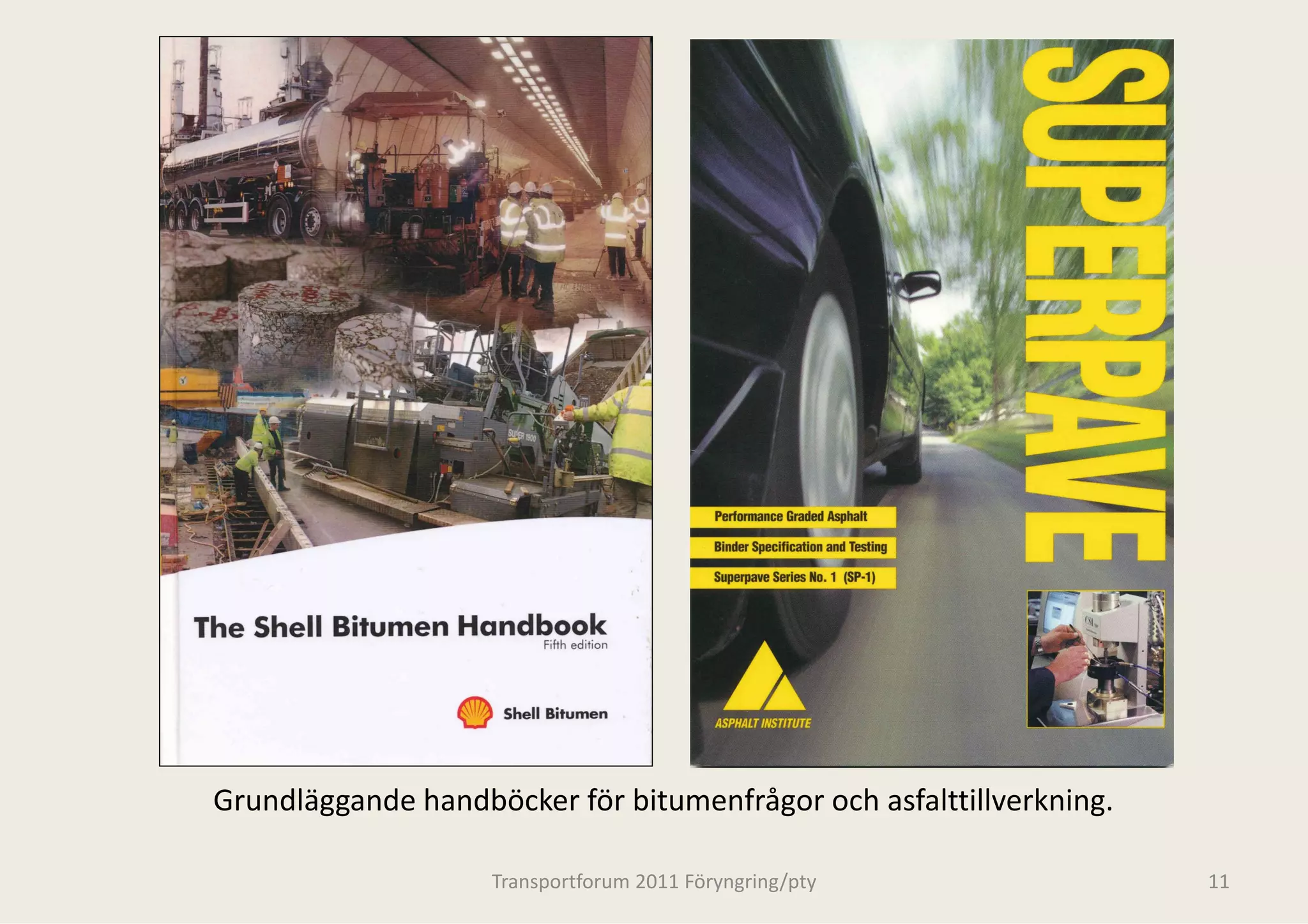 Grundläggande handböcker för bi
                              itumenfrågor och asfalttillverkning.

                    Transportforum 20
                                    011 Föryngring/pty               11
 