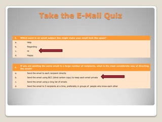 Take the E-Mail Quiz