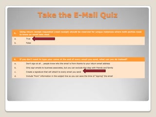 Take the E-Mail Quiz