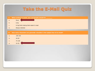 Take the E-Mail Quiz