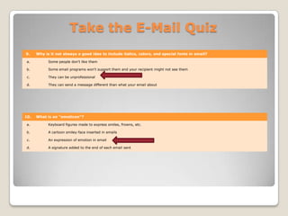Take the E-Mail Quiz