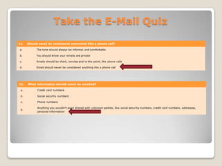Take the E-Mail Quiz