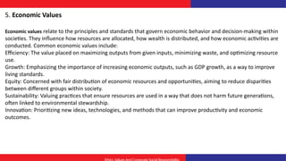 Types of values for the student bba and mba | PPTX