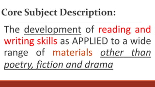 Chapter 1-Reading and Writing Skills Powerpoint | PPTX