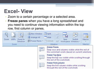 Excel Slideshow View Excel features | PPTX
