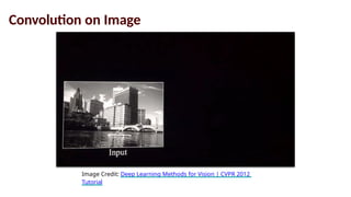 Convolution on Image
Image Credit: Deep Learning Methods for Vision | CVPR 2012
Tutorial
 