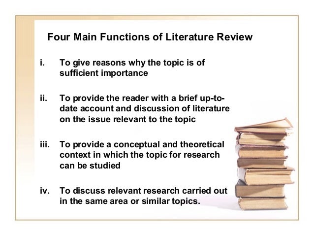 list down the four major functions of literature review