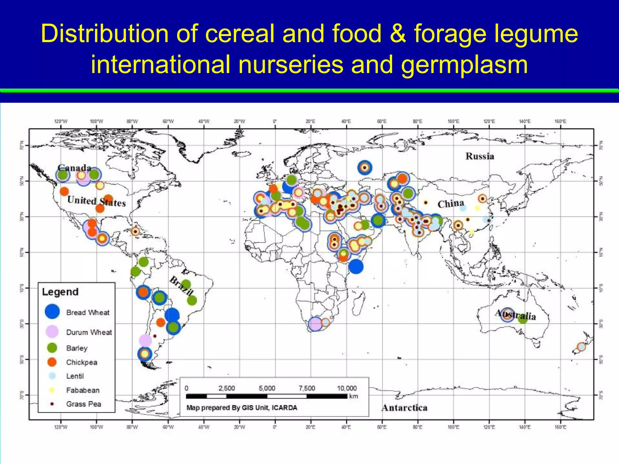 Distribution of cereal and food & forage legume
              Varieties Released
     international nurseries and germplasm
 