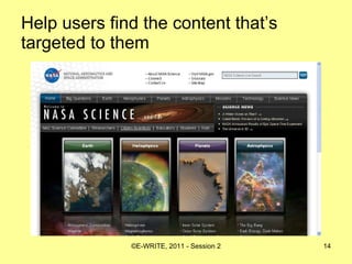 Help users find the content that’s targeted to them 