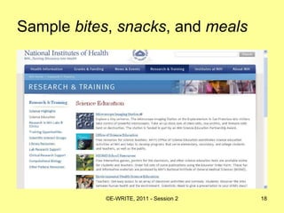 Sample  bites ,  snacks , and  meals 