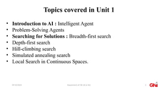22PCOAM11 : Session 2 Problem Solving Agent and searching for solutions ...