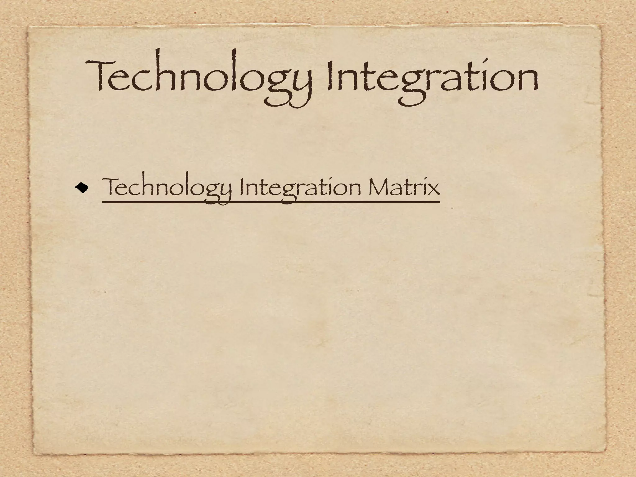 Technology Integration

Technology Integration Matrix
 