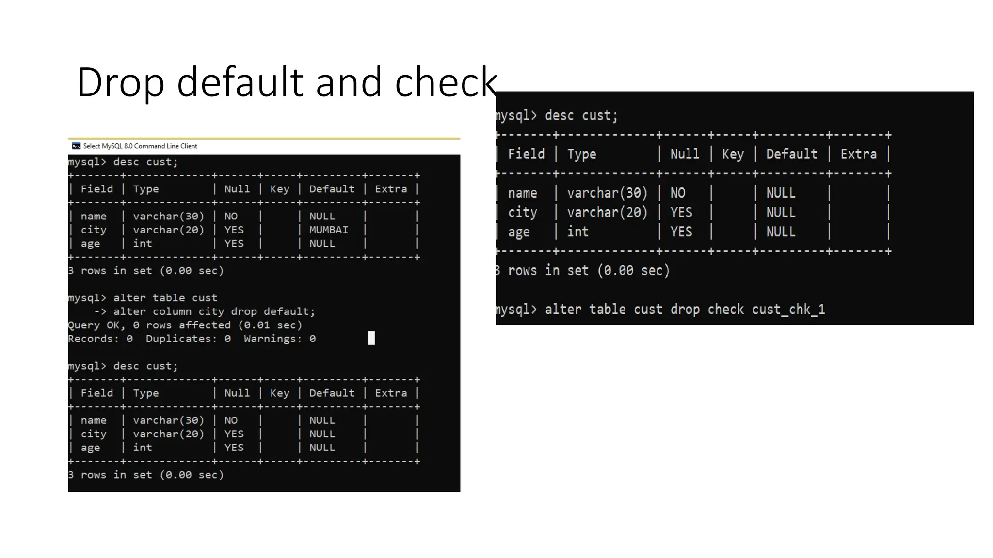 Drop default and check
 