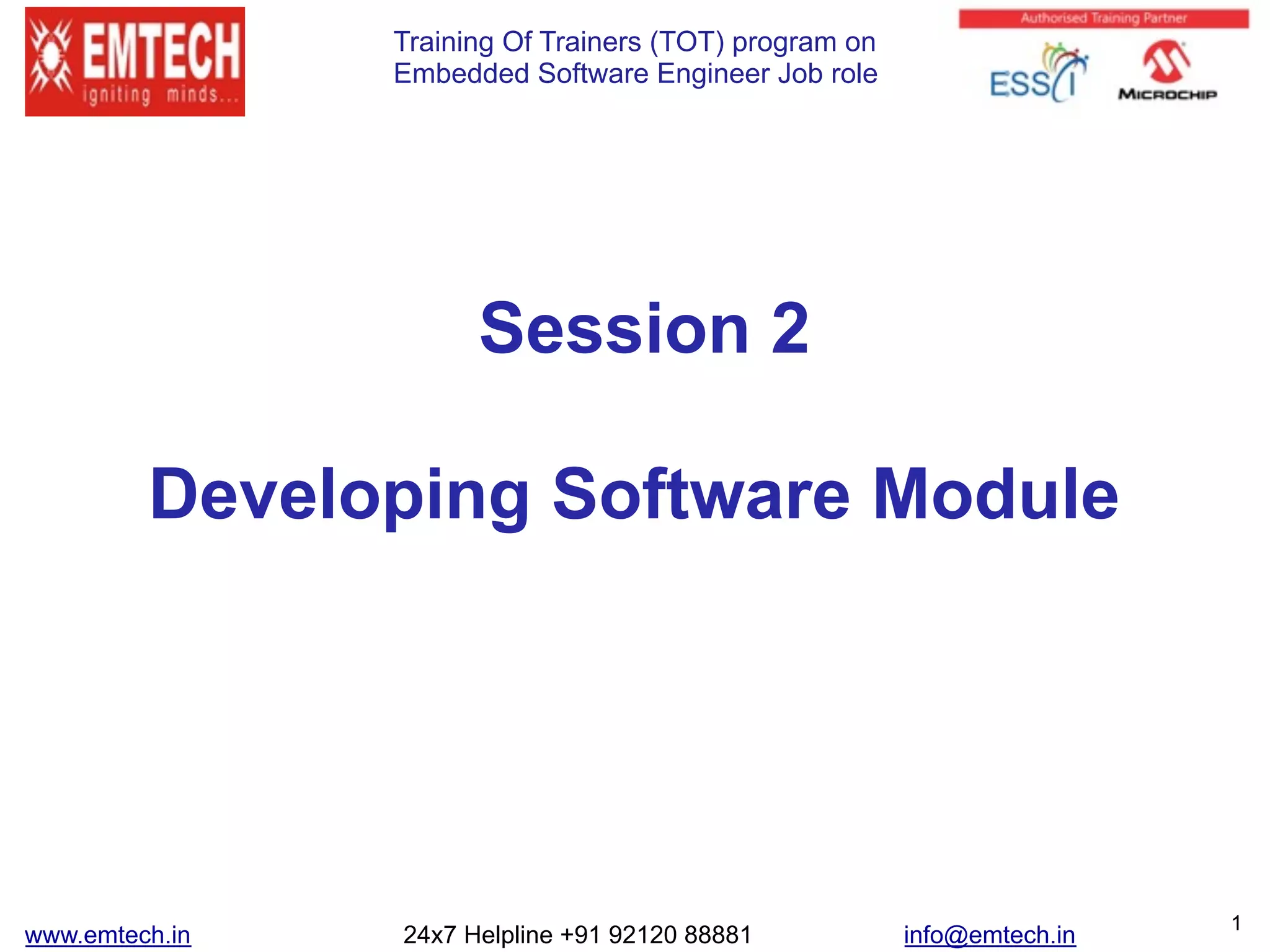 Develop Embedded Software Module-Session 2 | PPT