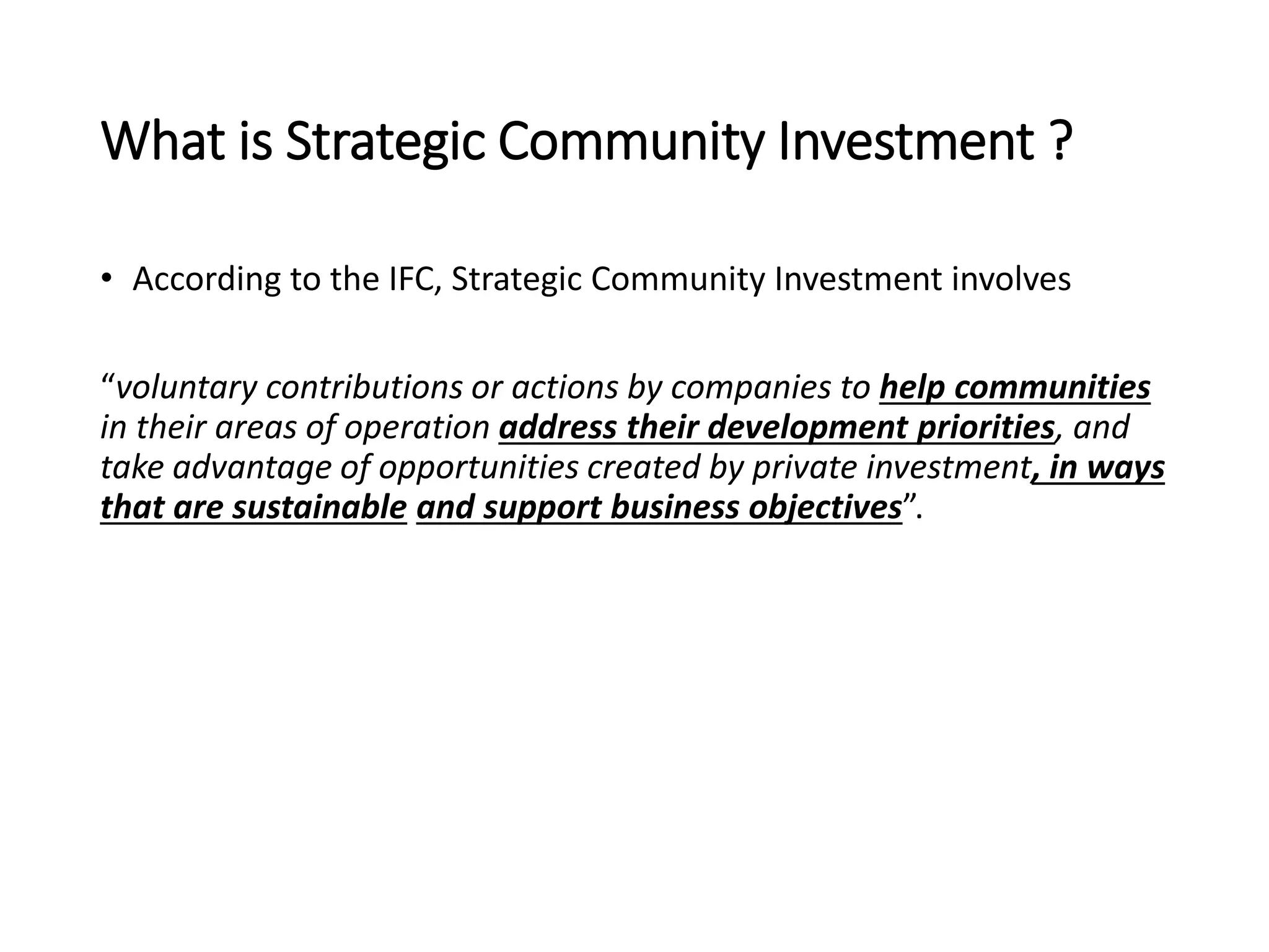 Strategic Community Investment | PPTX