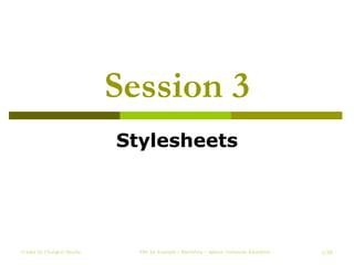 Session 3 Stylesheets 