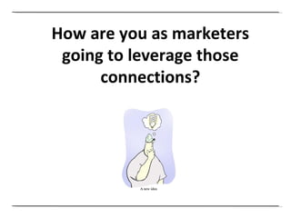 How are you as marketers going to leverage those connections? 