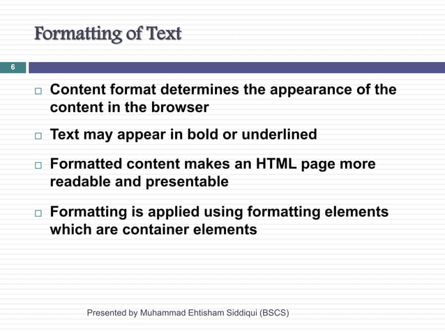 Formatting of a Text in Html (Session 3) | PPT