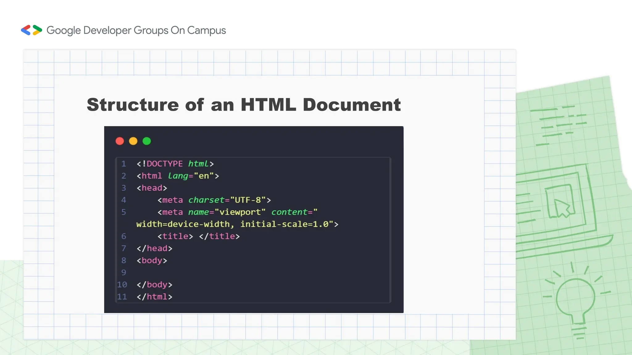 Structure of an HTML Document
 