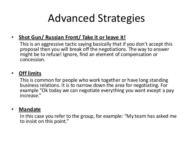 negotiation strategies