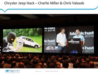 May 22, 2017 Proprietary and Confidential - 3 -
Chrysler Jeep Hack – Charlie Miller & Chris Valasek
 