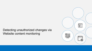 Detecting unauthorized changes via
Website content monitoring
 