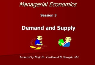 Managerial Economics
Session 3
Demand and Supply
Lectured by Prof. Dr. Ferdinand D. Saragih, MA.
 