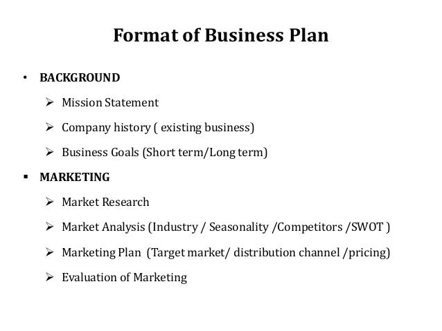 business plan format in entrepreneurship