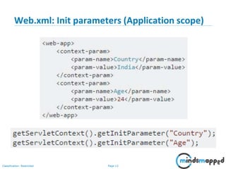 Page 13Classification: Restricted
Web.xml: Init parameters (Application scope)
 