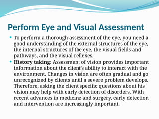 ASSESSMENT OF THE EYE AND VISION TO A CLIENT WITH EYE PROBLEMS.pptx