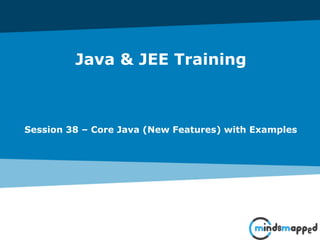 Java & JEE Training
Session 38 – Core Java (New Features) with Examples
 