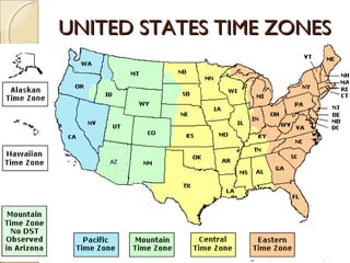 UNITED STATES TIME ZONESUNITED STATES TIME ZONES
 