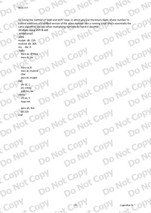 math tutorialspoint language for Writing code multiplication assembly