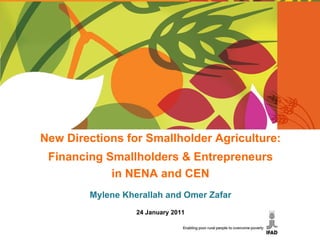 New Directions for Smallholder Agriculture: Financing Smallholders & Entrepreneurs in NENA and CEN Mylene Kherallah and Omer Zafar 24 January 2011 