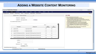 ADDING A WEBSITE CONTENT MONITORING
 