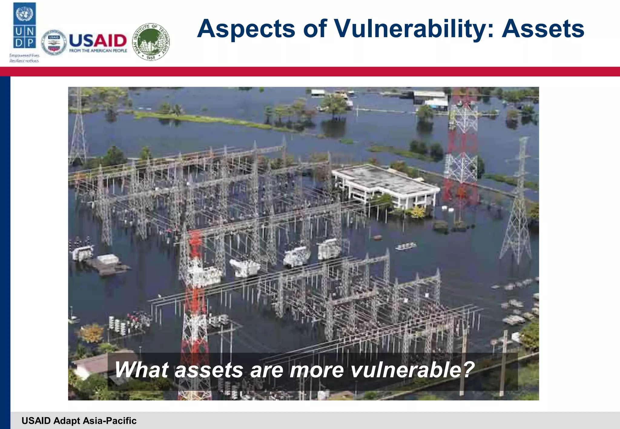 USAID Adapt Asia-Pacific
What assets are more vulnerable?
Aspects of Vulnerability: Assets
 