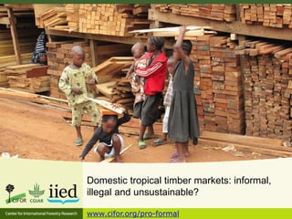 Domestic tropical timber markets: informal,
illegal and unsustainable?
www.cifor.org/pro-formal
 