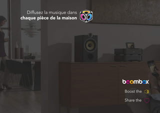 Diffusez la musique dans
chaque pièce de la maison
Boost the
Share the
 